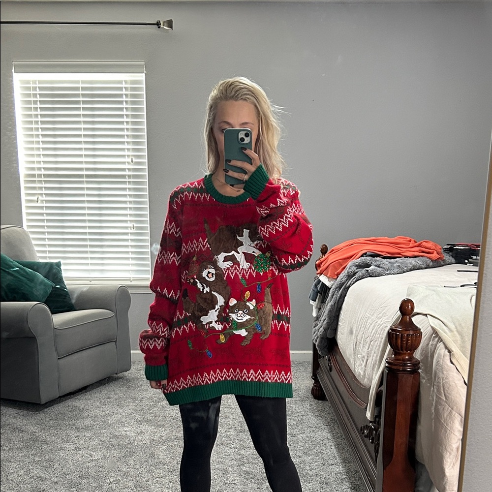 Festive Red Holiday Sweater